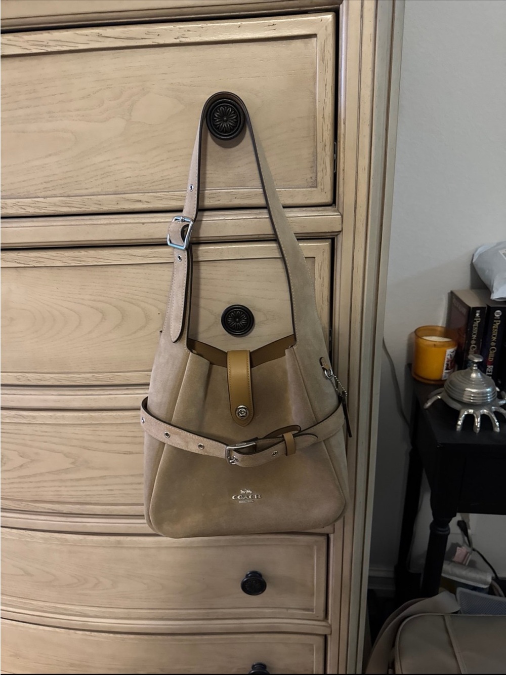 Coach Suede Taupe - Hadley Convertible Crossbody - Picture 7 of 9